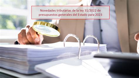 NOVEDADES FISCALES DE LA LPGE PARA 2023