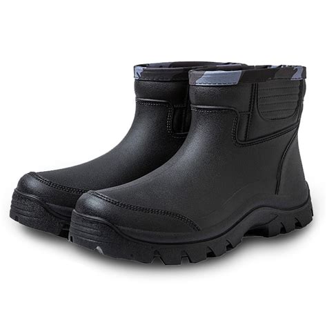 EONROACOO Men's Waterproof Rubber Ankle Rain Boots, Non-Slip, Size 11.5 ...