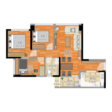 套内72平米三室一厅,70平米三室一厅户型图,两室两厅改成三室一厅_大山谷图库
