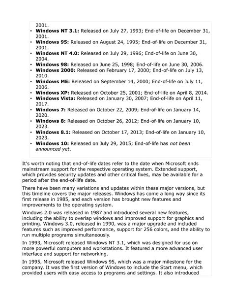 Image result for Windows History Timeline