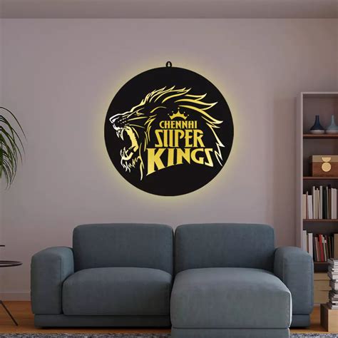 Chennai Super King IPL LOGO Wall LED Wall Decor Light – HomePine