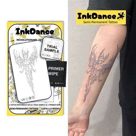 1セット 革新的な技術の入れ墨、半永久的な入れ墨、天使悪魔、一時的な入れ墨、長持ち、フェイクタトゥー、耐水性、本物の入れ墨のような外観、植物 ...