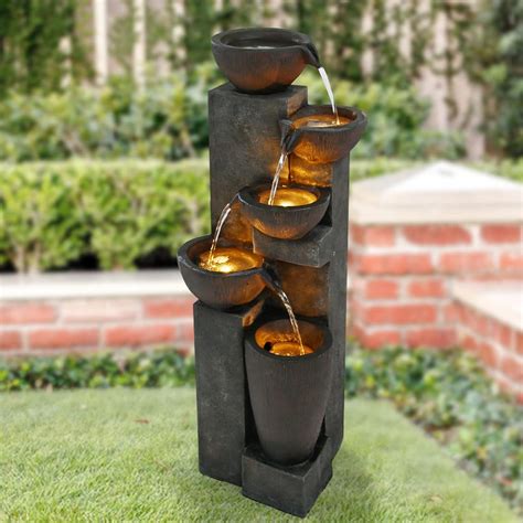 Monadecor 40 Outdoor Water Fountain with LED Lights 5-Tier India | Ubuy