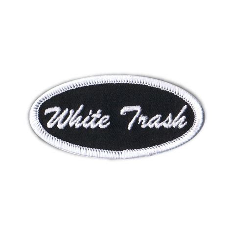 Amazon.com: White Trash Name Tag Iron On Uniform Patch