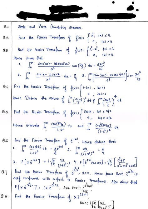 M3-Fourier Transform Assinment - 0 State and Prove Convolution Theorem ...