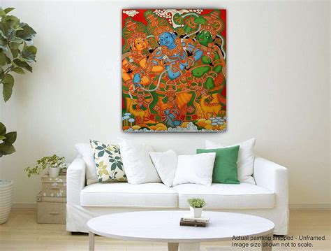 Tamatina Kerala Mural Art Canvas Painting | A Day of Kathakali |Size ...