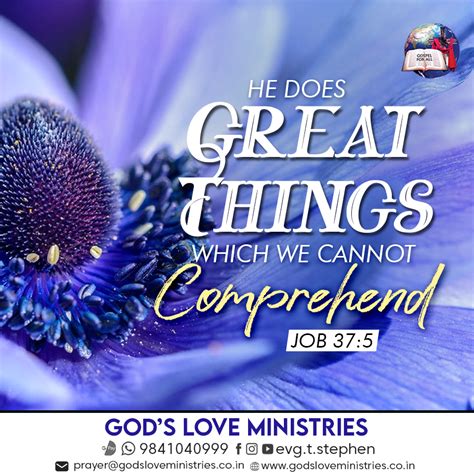 Job 37:5 :: God's Love Ministries - Today's Promise
