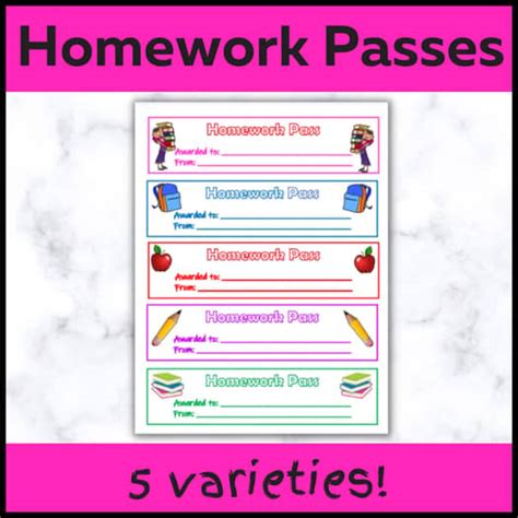 Homework Passes by Interactive Teaching | TPT