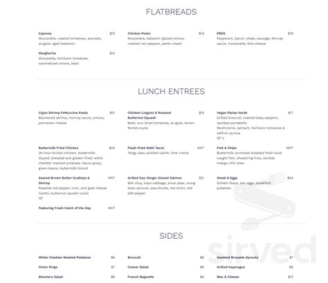 Shooters Waterfront menu in Fort Lauderdale, Florida, USA