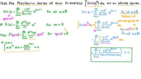 Question Video: Using the Maclaurin Series of Sine Functions to Express ...