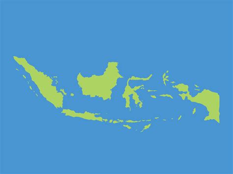 Blue and green earth colored indonesian map geography vector illustration isolated on landscape ...