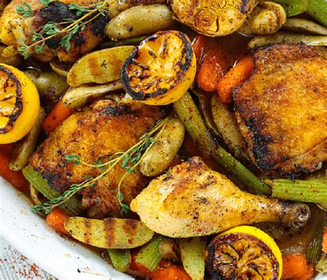 Lemon Garlic Chicken with Caramelized Roasted Veggies - Cooking with Remi