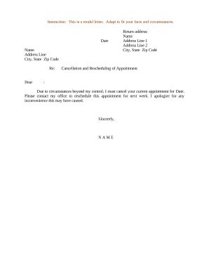 Appointment Cancellation Letter - Blank Fillable Template | Fill Out ...