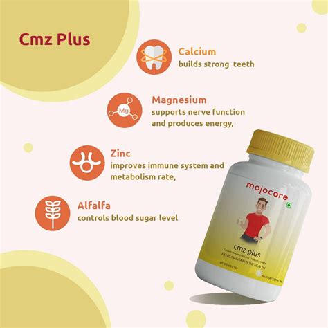 Buy MOJOCARE CMZ PILLS FOR BONE SUPPORT 60 TABS PACK OF 1 Online & Get ...