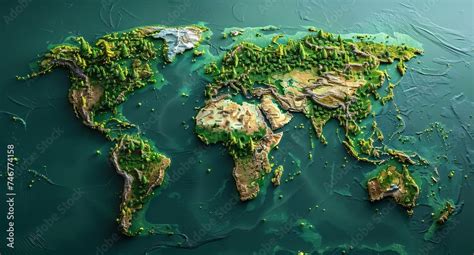 Image result for World Map 3D View