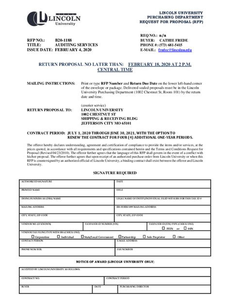 Fillable Online REQUEST FOR PROPOSAL NUMBER B0003326 Purchasing ... Fax ...