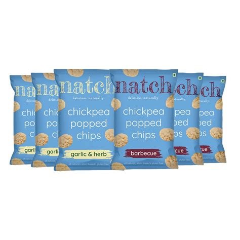 Natch Chickpea Popped Chips Variety Pack, Never Fried, Low Calorie, 100 ...