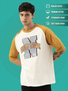 MANIAC Typography Men Round Neck Yellow, White T-Shirt - Buy MANIAC ...