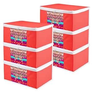 Kuber Industries Saree Cover | Plain-White Border Zip Closure Saree ...