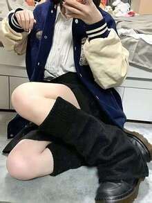 1/2 Pair Y2K Solid Color Leg Warmers, Suitable For Skirt Matching ...