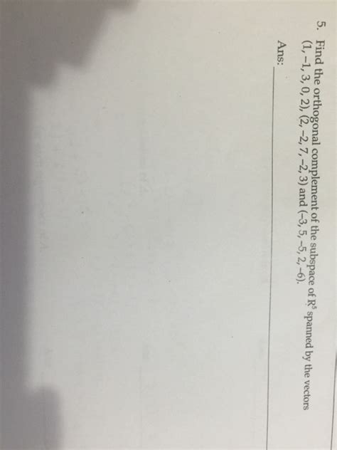 Image result for Orthogonal Complement of a Subspace