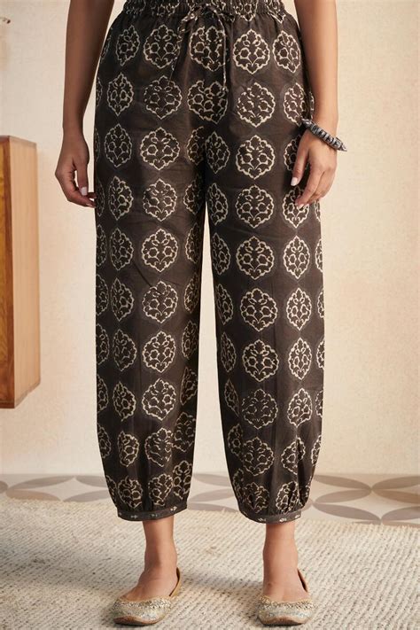 Buy Akola Block Printed Cotton Izhaar Pants for Women | FGIPT22-22 ...