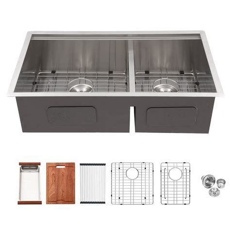 Buy 30 Undermount Kitchen Sink Low Divide Double Bowl 6040 Prep ...