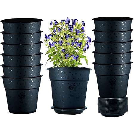 TrustBasket UV Treated Square Plastic Planter (6 inches) - Black Color ...