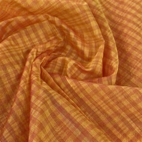 Yellow Colour Chanderi Self Checks