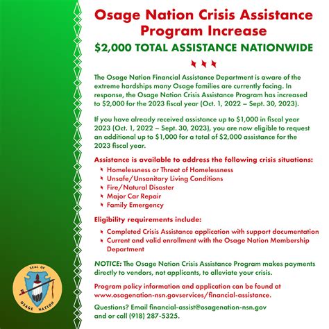 Osage Nation Crisis Assistance Program Increases to $2,000 Nationwide ...
