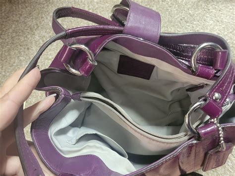 Purple Leather Coach Bag