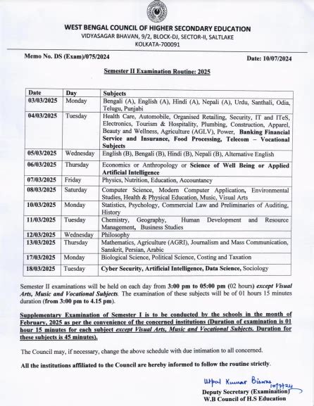 WBCHSE Board Exam 2025: Admit Card (OUT), Date Sheet, Syllabus, Pattern ...