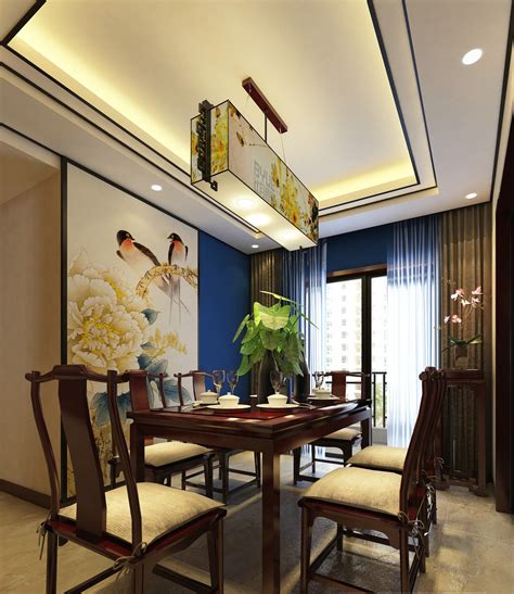 上海小区-200平米三居中式风格-谷居家居装修设计效果图