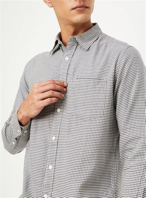Buy Men Slim Fit Houndstooth Pattern Casual Shirt Online at just Rs ...