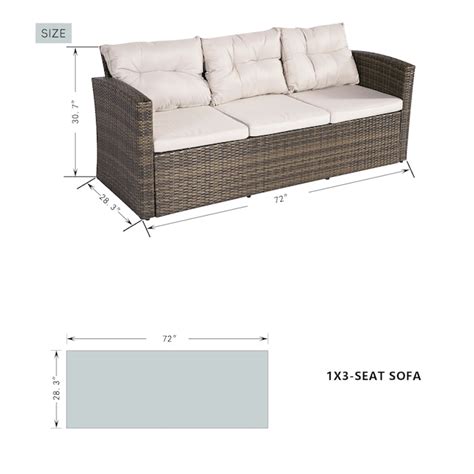 Direct Wicker 7-Piece Wicker Patio Sofa Conversation Set with Gray ...