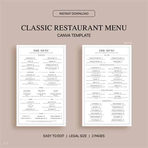 French Bistro Menu Template