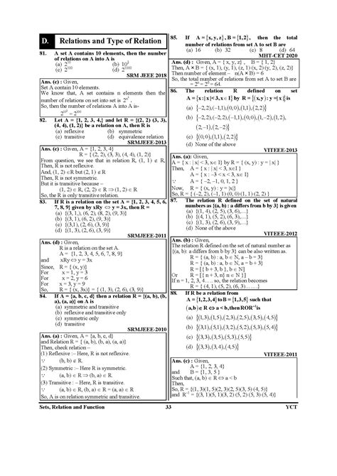 CBSE JEE Relation & Function MCQS PART 1