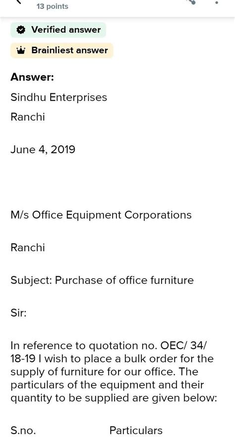 You are Garima/ Girish, Manager, Sindhu Enterprises, Ranchi. You need ...