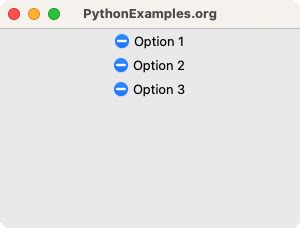 Python Radio Buttons Tkinter 的图像结果