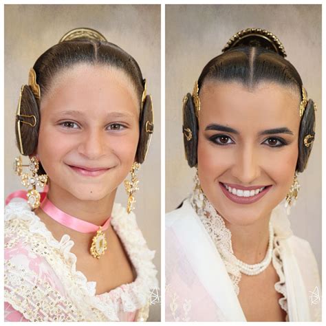 Carmen Prades, que compagina trabajo y estudio, y la niña Marta Mercader, falleras mayores de ...