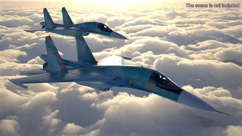 3D Sukhoi SU-34 Fighter Jet Rigged - TurboSquid 2383177