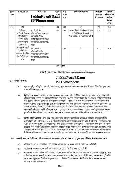 45th BCS Circular 2022 www.bpsc.gov.bd: Post 2309 - Lekhapora BD Jobs