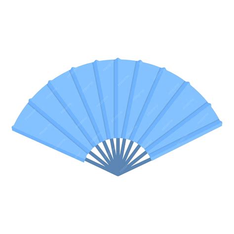 Blue hand fan folding and unfolding creating a refreshing breeze ...