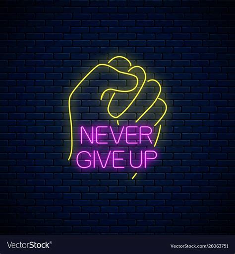NEVER GIVE UP NEON WALL ART – Saajawat