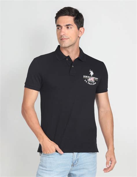 Patterned Collar Solid Polo Shirt – U.S. Polo Assn. India