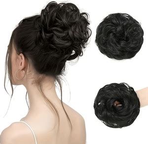 D-DIVINE (Pack of 1) Messy Bun Piece Extension Black Extension Hair ...
