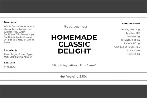 Free Food Label Templates, Editable and Printable