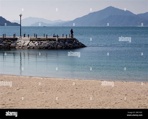 A stone pier at Hakata beach on Hakata Island - Shimanami Kaido, Seto ...