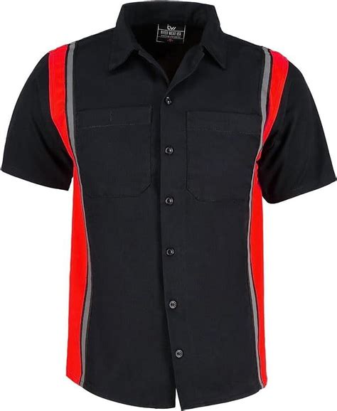 BIKER WEAR USA Men’s Work Shirt- Mechanical/Industrial Work Shirt with ...