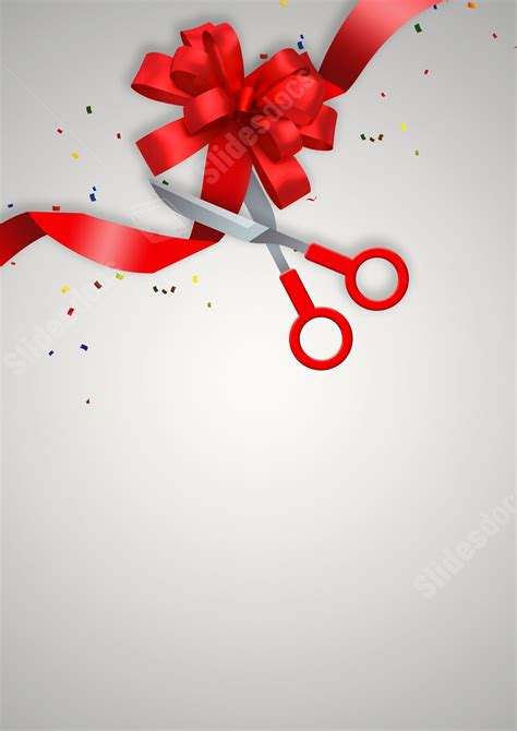 Cutting Ribbon With Red Bow Ribbon Scissors Page Border Background Word ...